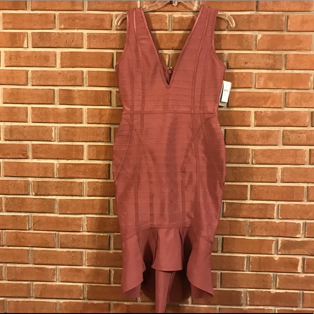 Bandage plunge Frill dress